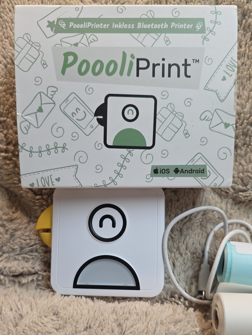 PoooliPrint Compact Bluetooth White Label Printer Scrapbooking Crafts Organizing - Picture 1 of 6